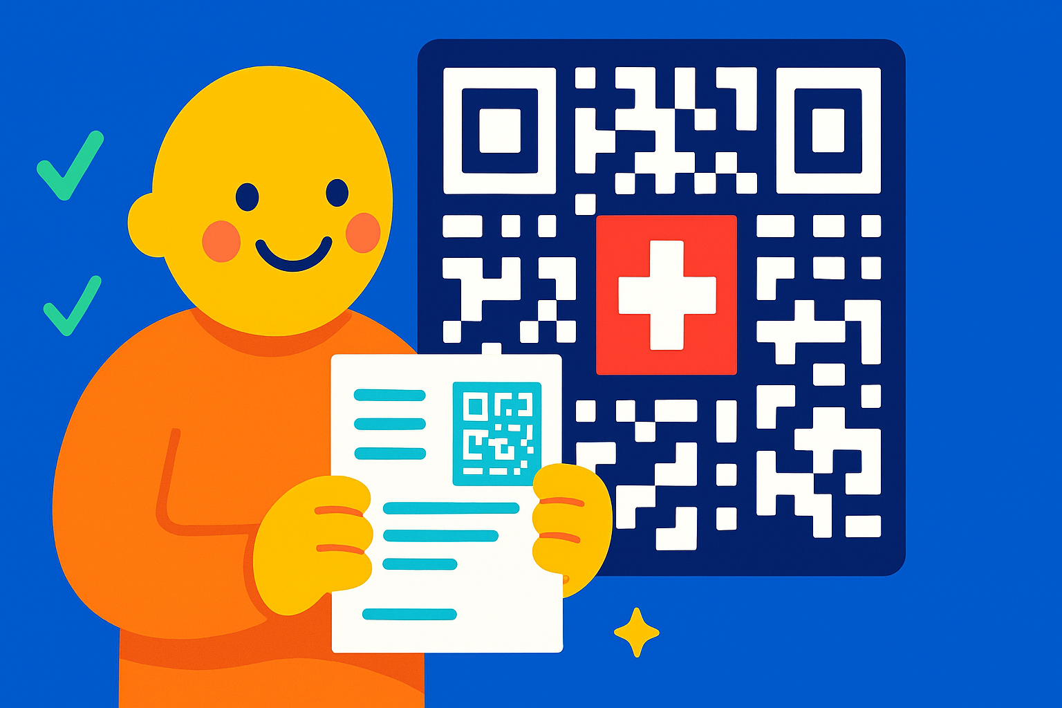 Person mit Swiss QR Rechnung